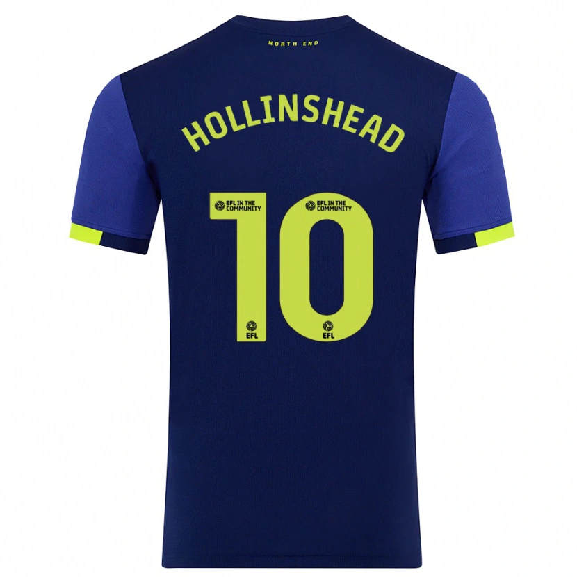 Danxen Męski Emily Hollinshead #10 Granatowo-Żółty Wyjazdowa Koszulka 2025/26 Koszulki Klubowe