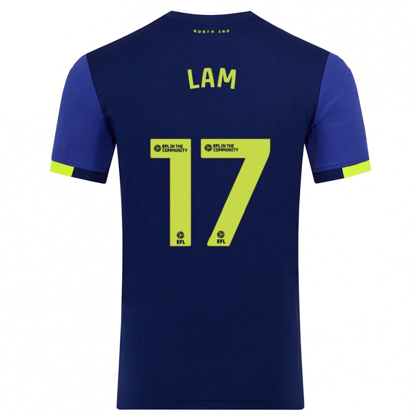 Danxen Męski Isaac Lam #17 Granatowo-Żółty Wyjazdowa Koszulka 2025/26 Koszulki Klubowe
