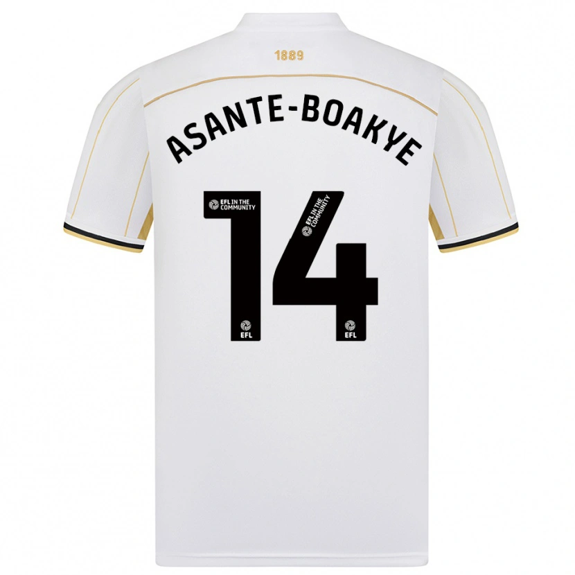 Danxen Męski Max Asante-Boakye #14 Biało-Złoty Wyjazdowa Koszulka 2025/26 Koszulki Klubowe