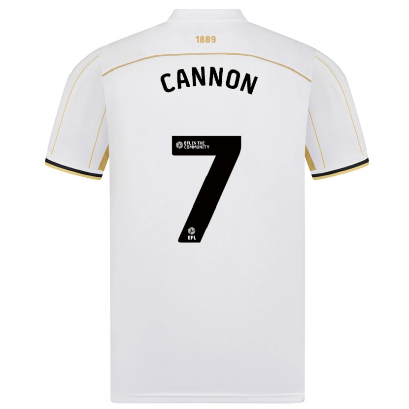 Danxen Męski Tom Cannon #7 Biało-Złoty Wyjazdowa Koszulka 2025/26 Koszulki Klubowe