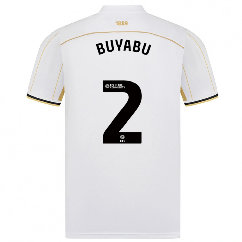 Danxen Męski Jili Buyabu #2 Biało-Złoty Wyjazdowa Koszulka 2025/26 Koszulki Klubowe
