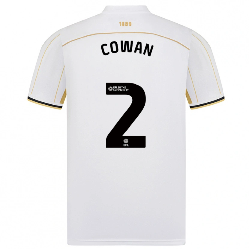 Danxen Męski Leanne Cowan #2 Biało-Złoty Wyjazdowa Koszulka 2025/26 Koszulki Klubowe