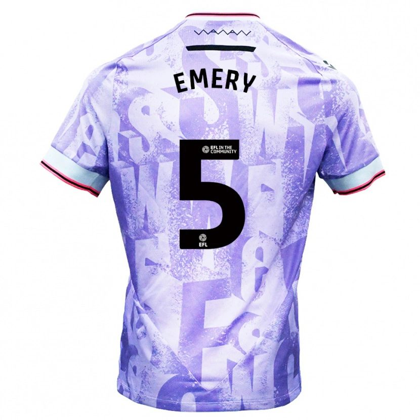 Danxen Męski Joe Emery #5 Liliowo-Biały Wyjazdowa Koszulka 2025/26 Koszulki Klubowe