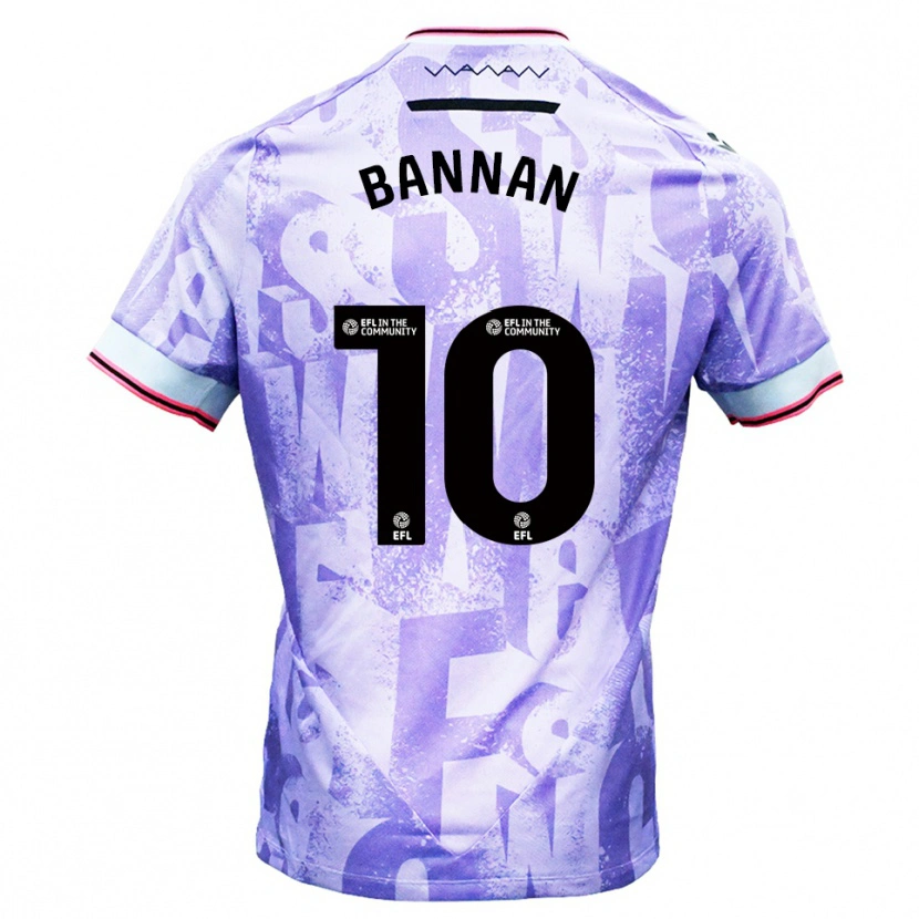 Danxen Męski Barry Bannan #10 Liliowo-Biały Wyjazdowa Koszulka 2025/26 Koszulki Klubowe