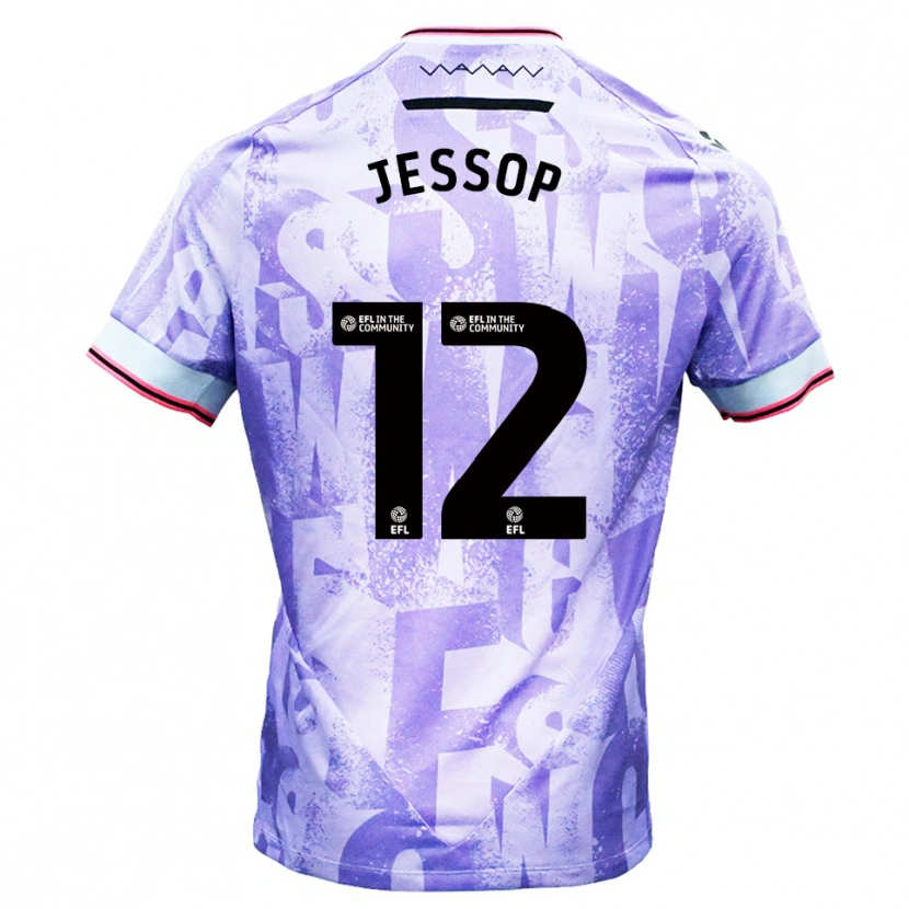 Danxen Męski Jacob Jessop #12 Liliowo-Biały Wyjazdowa Koszulka 2025/26 Koszulki Klubowe