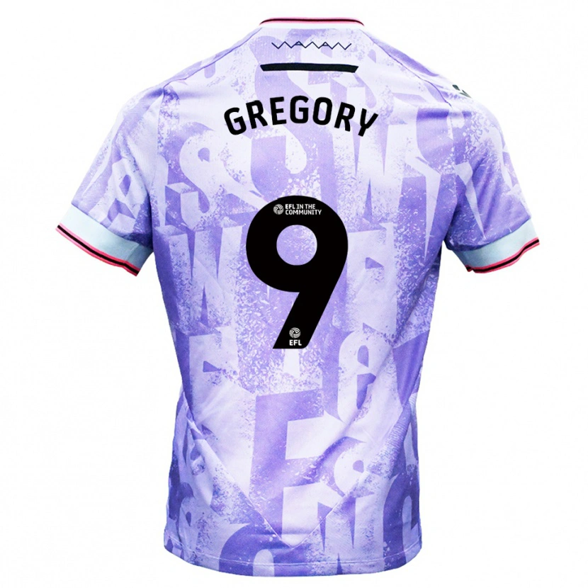 Danxen Męski Lee Gregory #9 Liliowo-Biały Wyjazdowa Koszulka 2025/26 Koszulki Klubowe