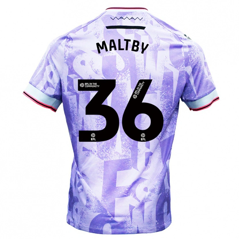 Danxen Męski Mackenzie Maltby #36 Liliowo-Biały Wyjazdowa Koszulka 2025/26 Koszulki Klubowe