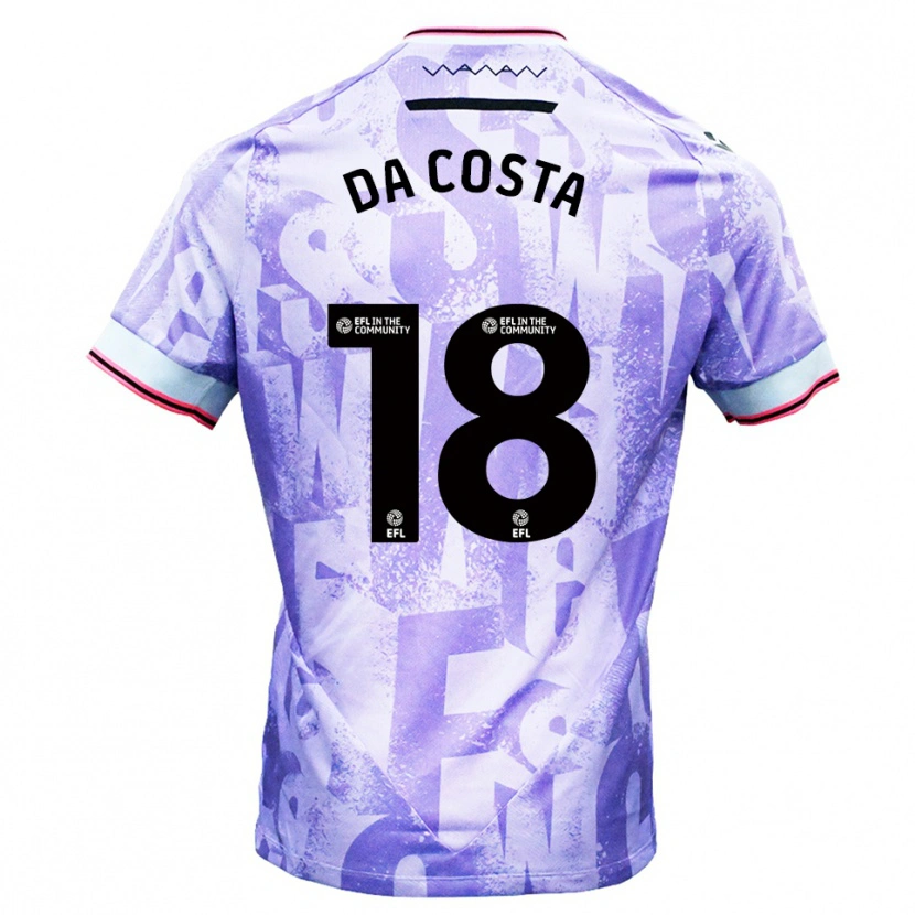 Danxen Męski Daniel Da Costa #18 Liliowo-Biały Wyjazdowa Koszulka 2025/26 Koszulki Klubowe