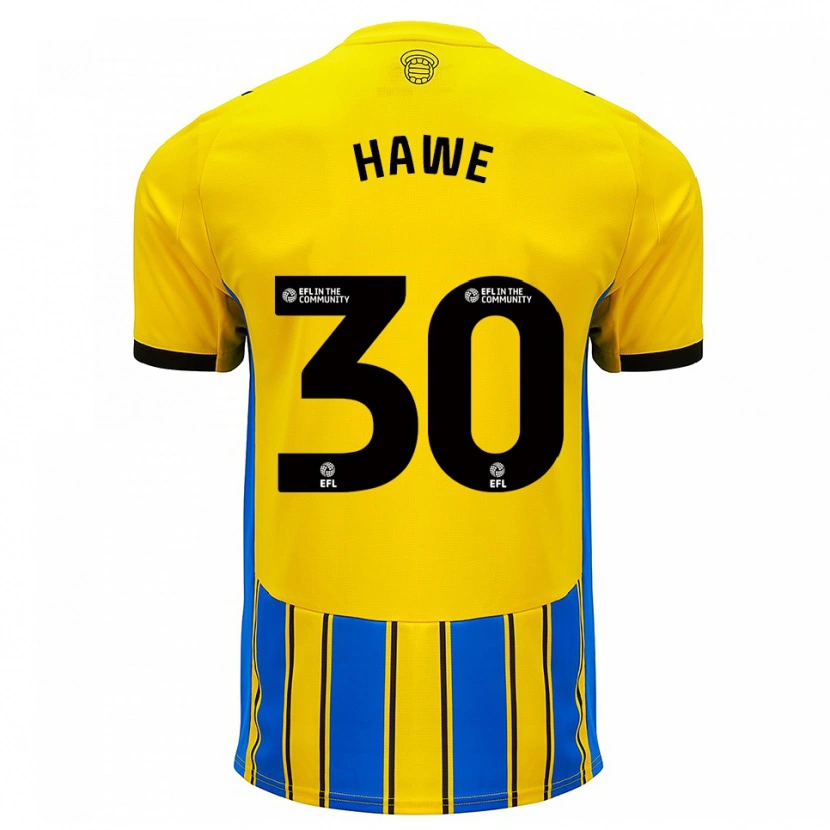 Danxen Męski Luke Hawe #30 Niebiesko-Żółty Wyjazdowa Koszulka 2025/26 Koszulki Klubowe