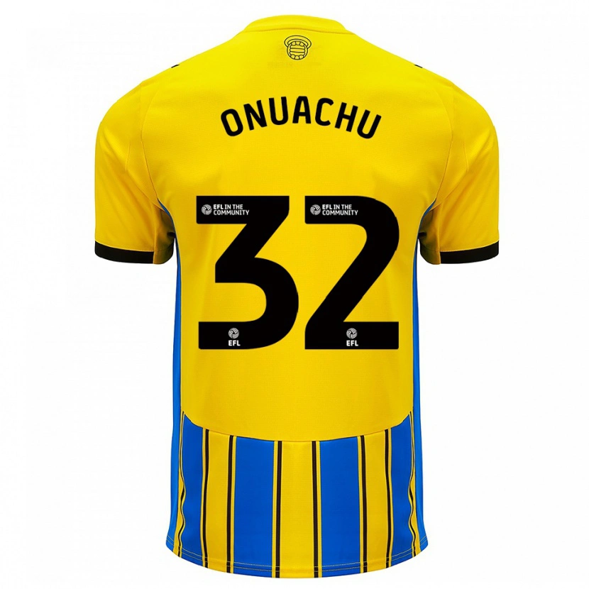 Danxen Męski Paul Onuachu #32 Niebiesko-Żółty Wyjazdowa Koszulka 2025/26 Koszulki Klubowe