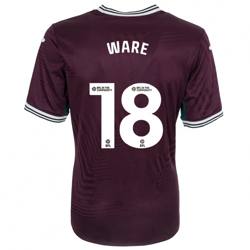 Danxen Męski Phoebe Ware #18 Rdzawy Czerwono-Biały Wyjazdowa Koszulka 2025/26 Koszulki Klubowe