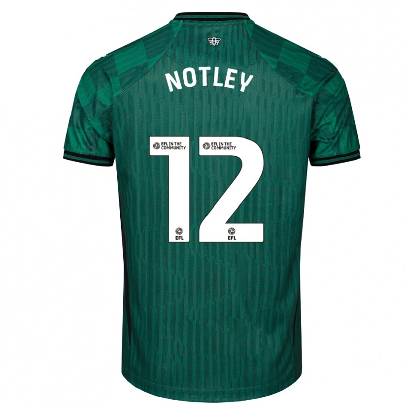 Danxen Męski Tyler Notley #12 Zielono-Czarny Wyjazdowa Koszulka 2025/26 Koszulki Klubowe