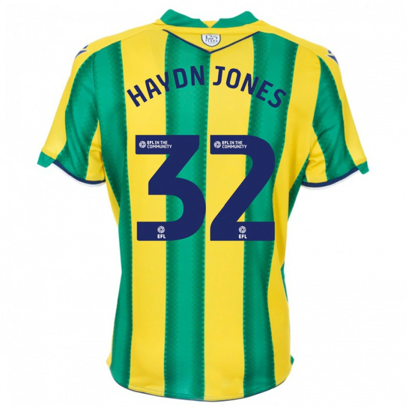 Danxen Męski Mackenzie Haydn Jones #32 Żółto-Zielony Wyjazdowa Koszulka 2025/26 Koszulki Klubowe