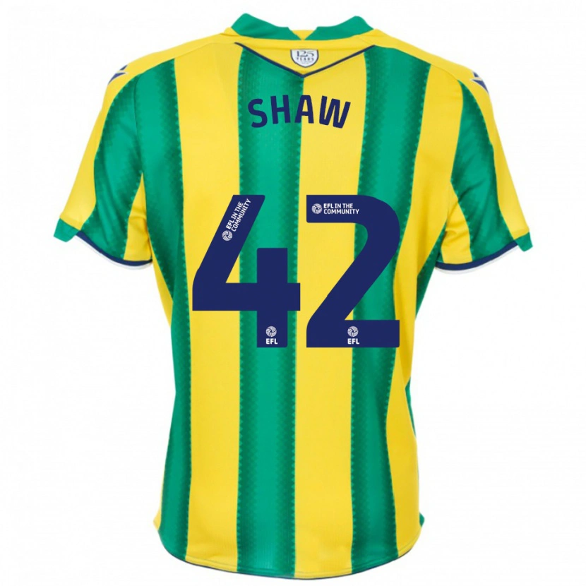 Danxen Męski Josh Shaw #42 Żółto-Zielony Wyjazdowa Koszulka 2025/26 Koszulki Klubowe