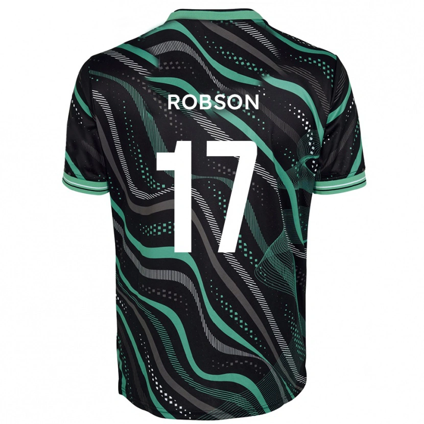 Danxen Męski Ethan Robson #17 Czarno-Zielony Wyjazdowa Koszulka 2025/26 Koszulki Klubowe