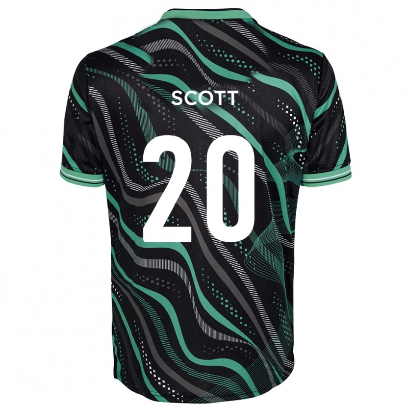 Danxen Męski Cedwyn Scott #20 Czarno-Zielony Wyjazdowa Koszulka 2025/26 Koszulki Klubowe