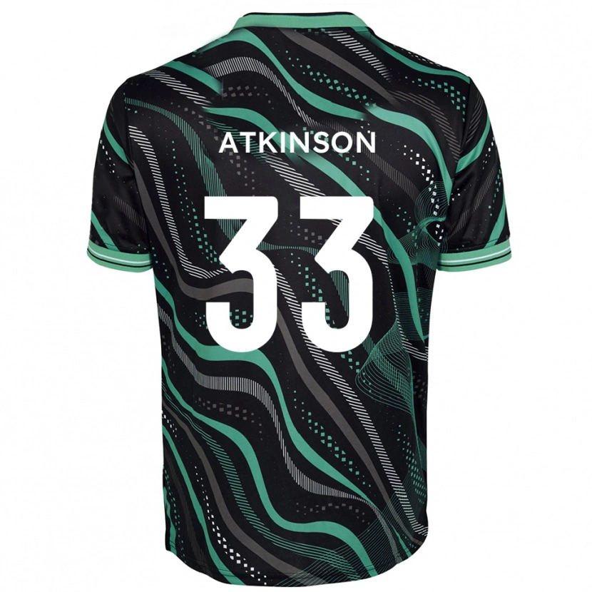 Danxen Męski Hayden Atkinson #33 Czarno-Zielony Wyjazdowa Koszulka 2025/26 Koszulki Klubowe