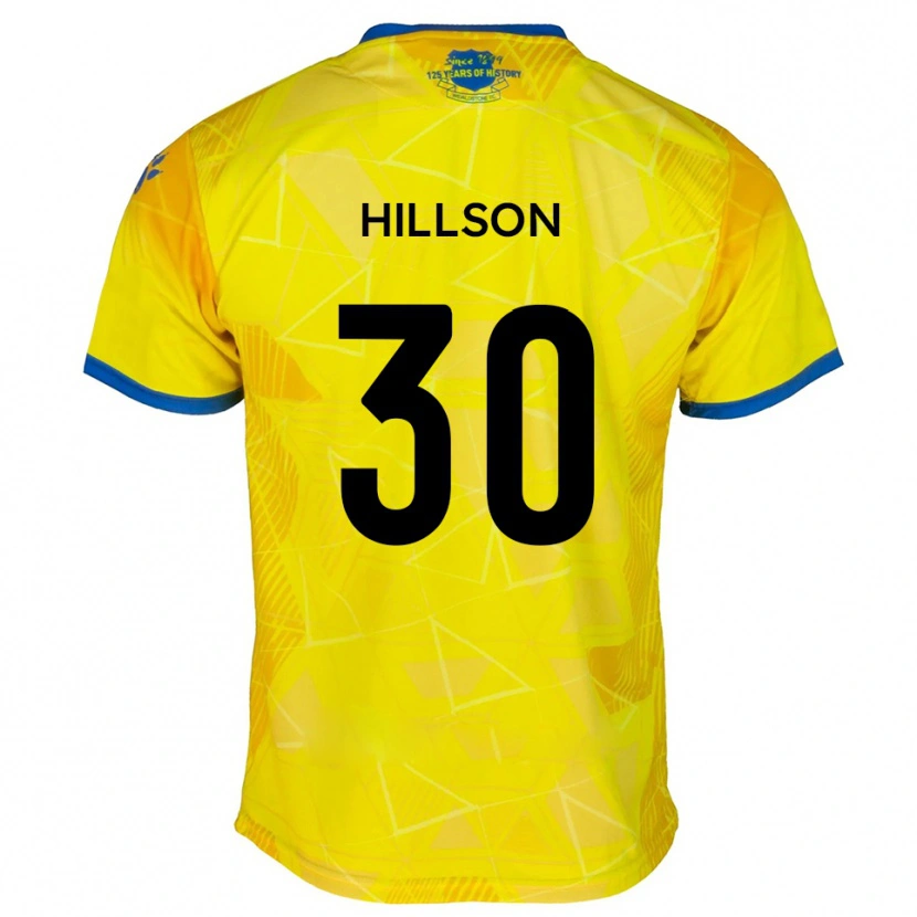 Danxen Męski James Hillson #30 Żółto-Niebieski Wyjazdowa Koszulka 2025/26 Koszulki Klubowe