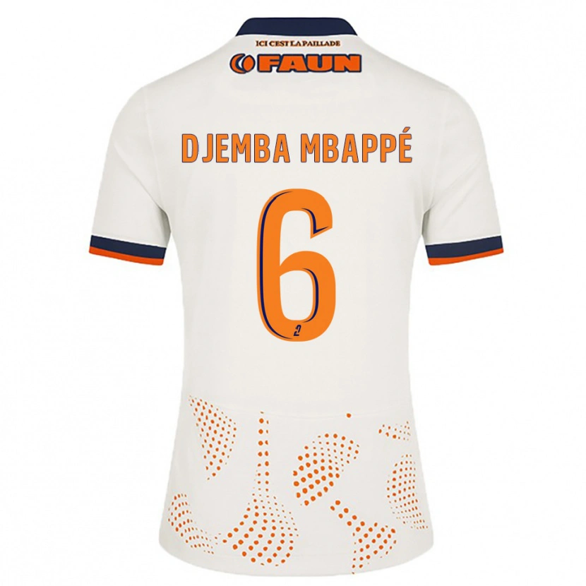 Danxen Męski Yvan Djemba Mbappé #6 Biało-Pomarańczowy Wyjazdowa Koszulka 2025/26 Koszulki Klubowe