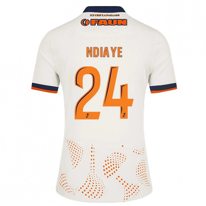 Danxen Męski Junior Ndiaye #24 Biało-Pomarańczowy Wyjazdowa Koszulka 2025/26 Koszulki Klubowe