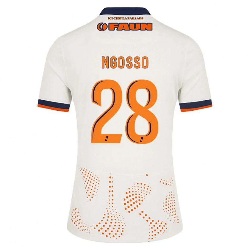 Danxen Męski Glenn Ngosso #28 Biało-Pomarańczowy Wyjazdowa Koszulka 2025/26 Koszulki Klubowe