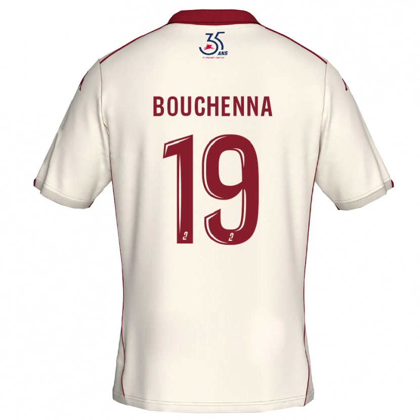Danxen Męski Mohamed-Amine Bouchenna #19 Biało-Bordowy Wyjazdowa Koszulka 2025/26 Koszulki Klubowe