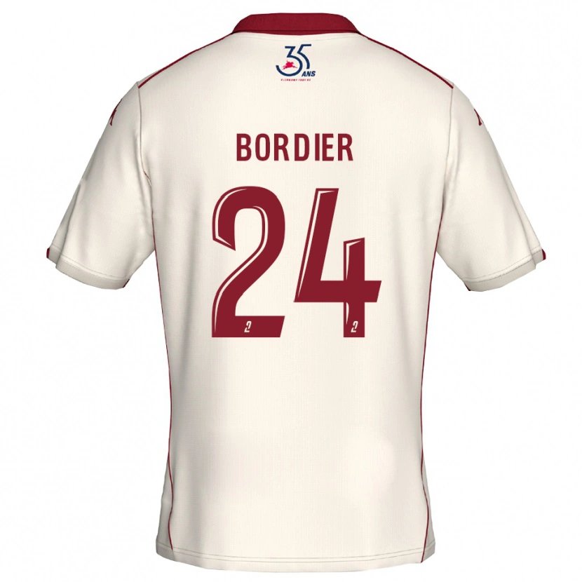 Danxen Męski Emma Bordier #24 Biało-Bordowy Wyjazdowa Koszulka 2025/26 Koszulki Klubowe
