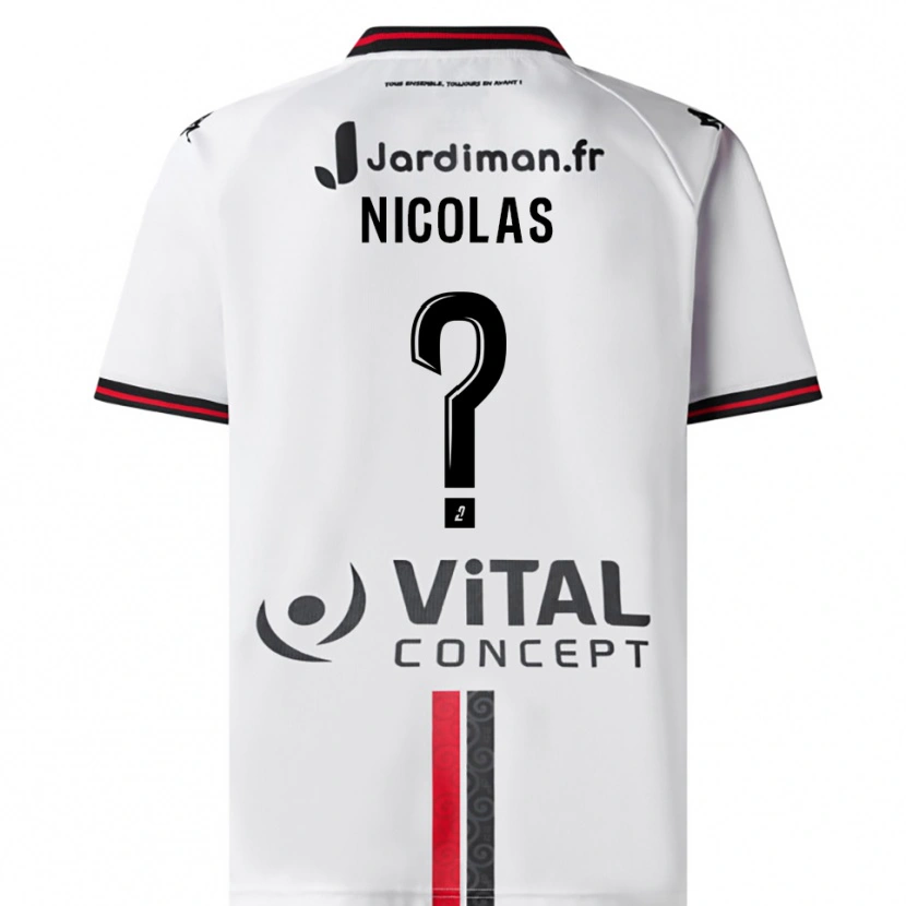 Danxen Męski Corentin Nicolas #0 Biało-Czerwony Wyjazdowa Koszulka 2025/26 Koszulki Klubowe