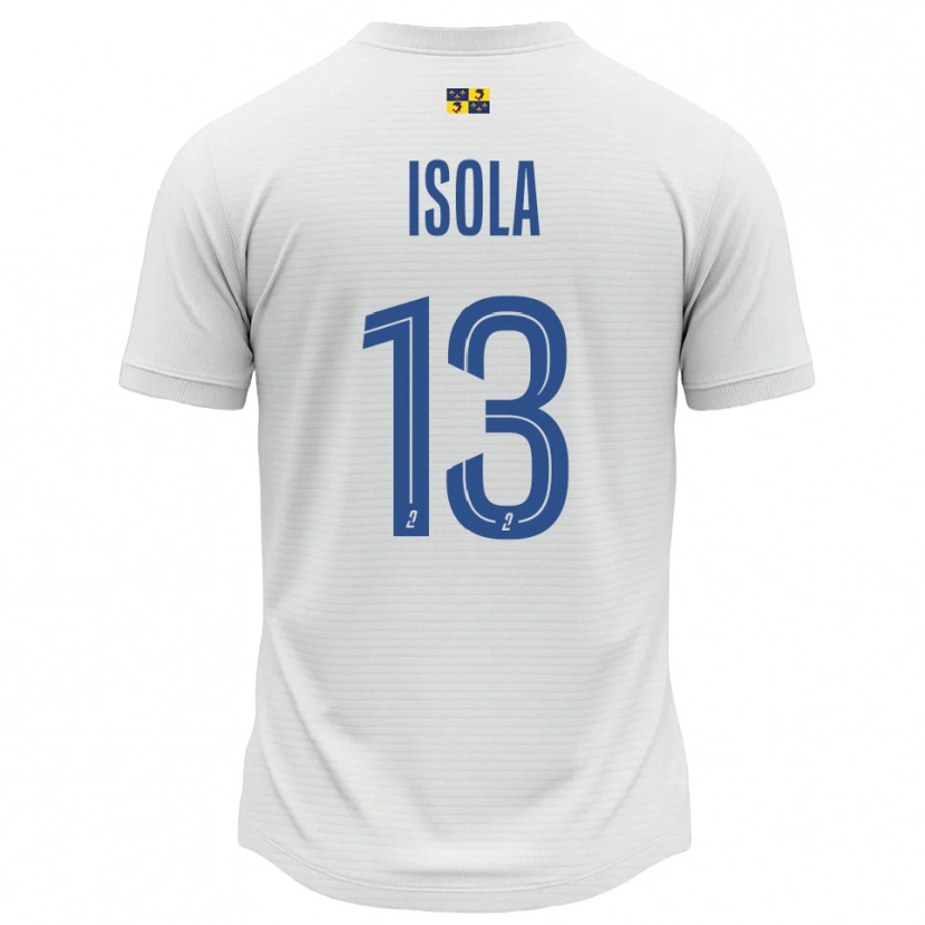 Danxen Męski Baptiste Isola #13 Biało-Niebieski Wyjazdowa Koszulka 2025/26 Koszulki Klubowe
