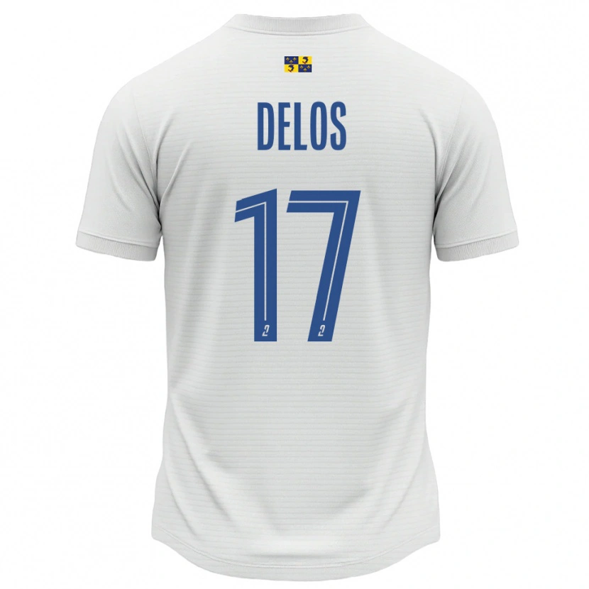 Danxen Męski Shaquil Delos #17 Biało-Niebieski Wyjazdowa Koszulka 2025/26 Koszulki Klubowe