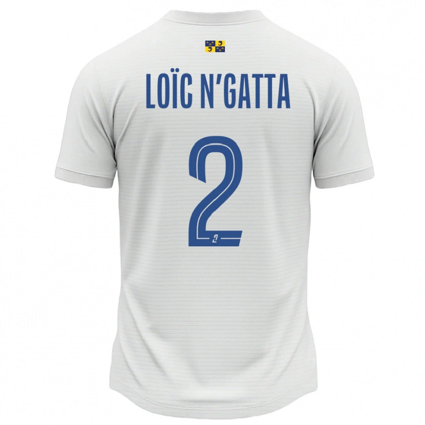 Danxen Męski Ange Loïc N'gatta #2 Biało-Niebieski Wyjazdowa Koszulka 2025/26 Koszulki Klubowe