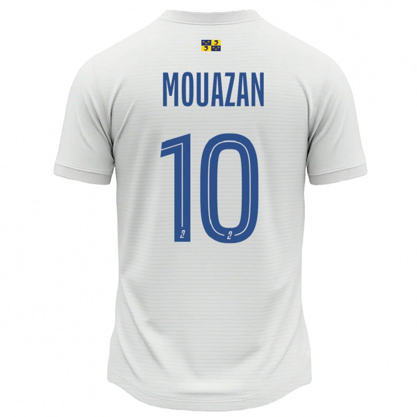 Danxen Męski Baptiste Mouazan #10 Biało-Niebieski Wyjazdowa Koszulka 2025/26 Koszulki Klubowe