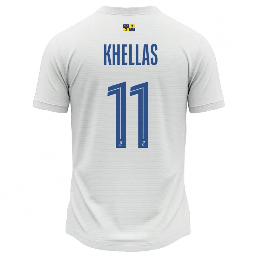 Danxen Męski Armelle Khellas #11 Biało-Niebieski Wyjazdowa Koszulka 2025/26 Koszulki Klubowe
