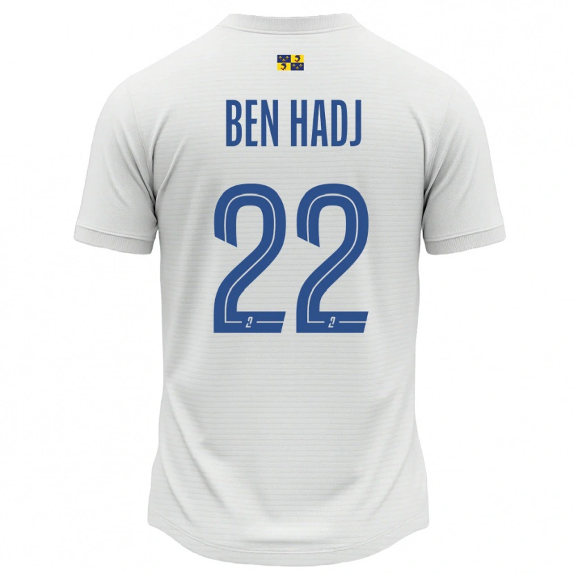 Danxen Męski Yosra Ben Hadj #22 Biało-Niebieski Wyjazdowa Koszulka 2025/26 Koszulki Klubowe