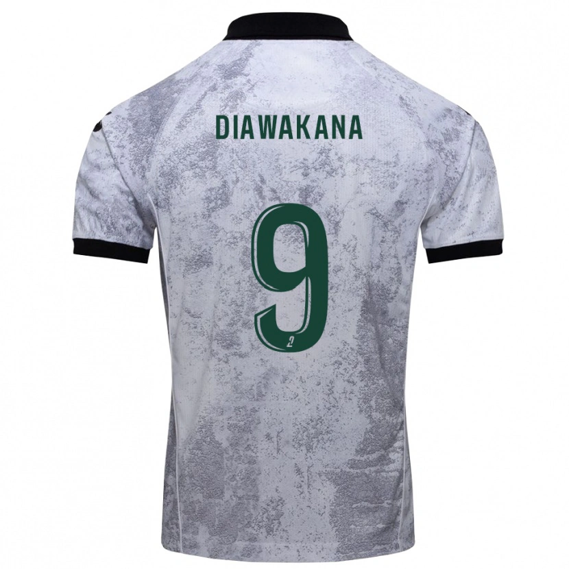 Danxen Męski Malik Diawakana #9 Biało-Czarny Wyjazdowa Koszulka 2025/26 Koszulki Klubowe