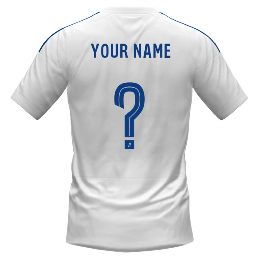 Danxen Męski Twoje Imię #0 Biało-Niebieski Wyjazdowa Koszulka 2025/26 Koszulki Klubowe