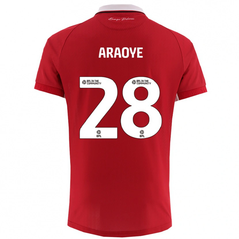 Danxen Kobiety Raphael Araoye #28 Biało-Czerwony Domowa Koszulka 2025/26 Koszulki Klubowe