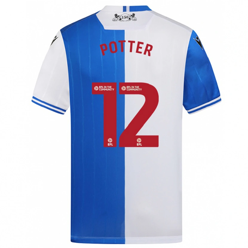 Danxen Kobiety Aaron Potter #12 Niebiesko-Biały Domowa Koszulka 2025/26 Koszulki Klubowe
