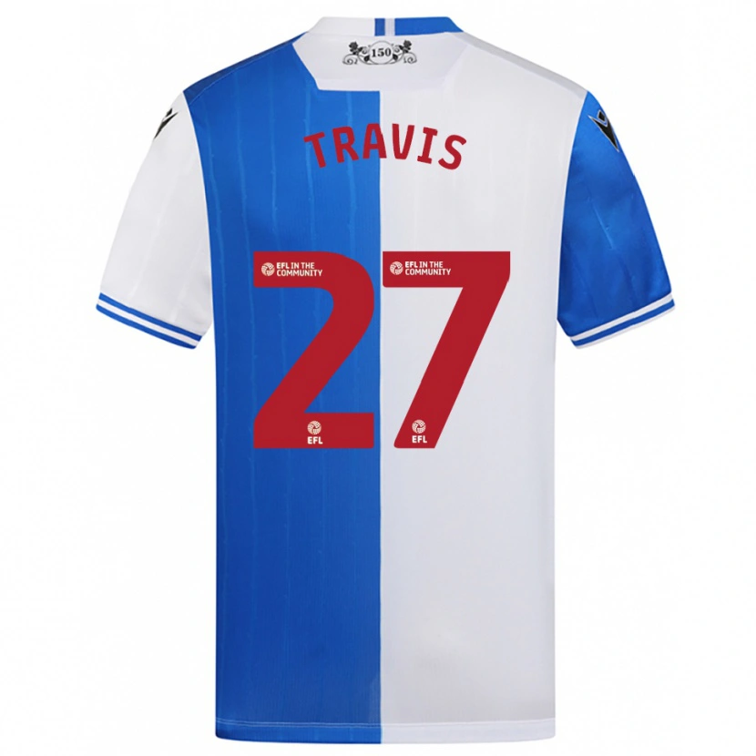 Danxen Kobiety Lewis Travis #27 Niebiesko-Biały Domowa Koszulka 2025/26 Koszulki Klubowe