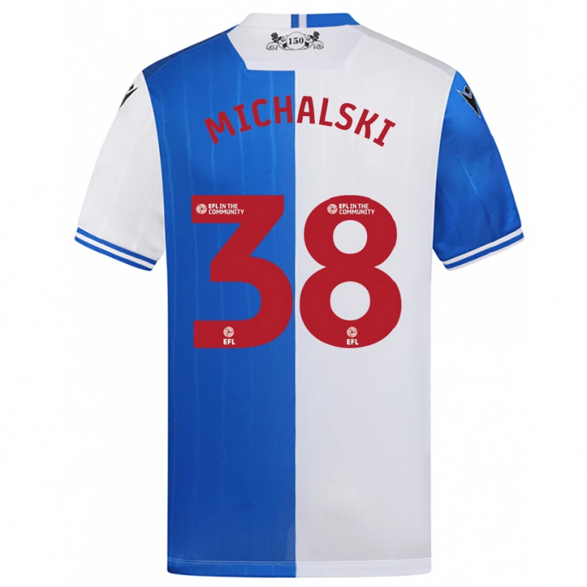 Danxen Kobiety Nicholas Michalski #38 Niebiesko-Biały Domowa Koszulka 2025/26 Koszulki Klubowe