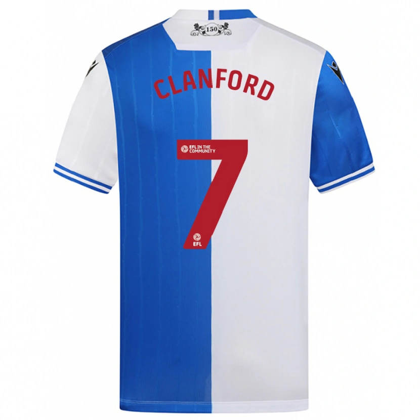 Danxen Kobiety Charlie Clanford #7 Niebiesko-Biały Domowa Koszulka 2025/26 Koszulki Klubowe