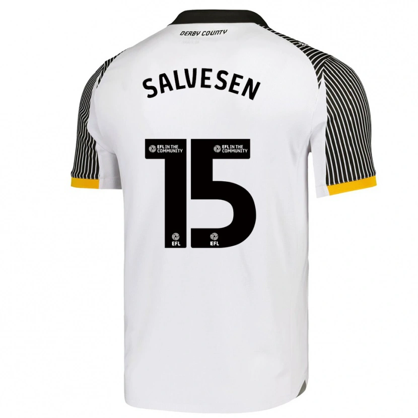 Danxen Kobiety Lars-Jørgen Salvesen #15 Biało-Czarny Domowa Koszulka 2025/26 Koszulki Klubowe