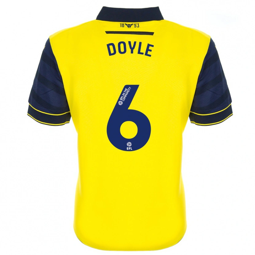 Danxen Kobiety Calum Doyle #6 Żółto-Granatowy Domowa Koszulka 2025/26 Koszulki Klubowe