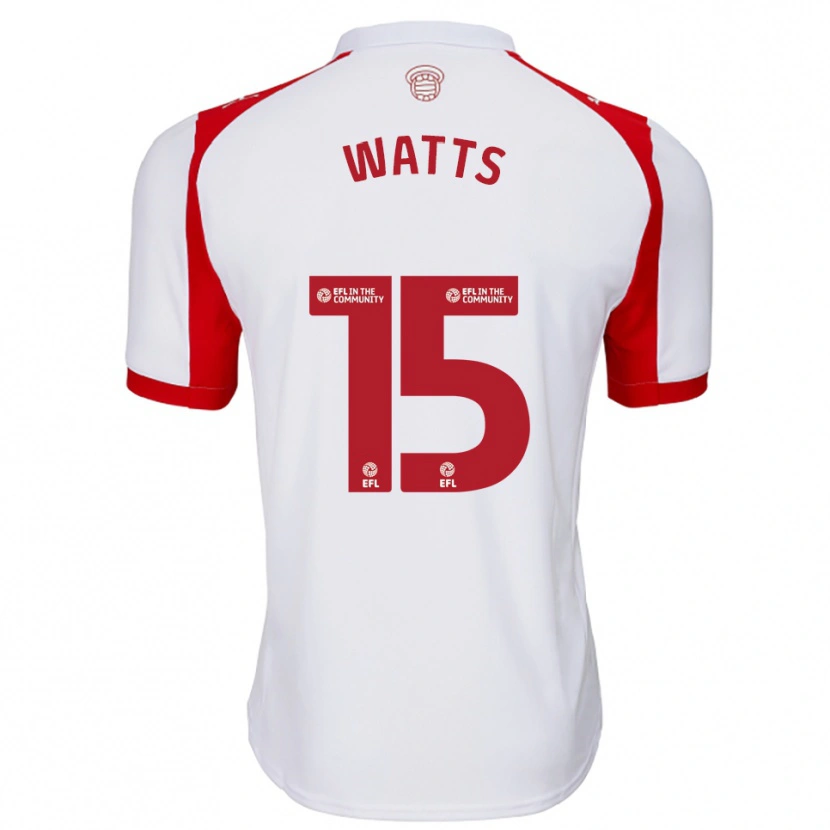 Danxen Kobiety Harry Watts #15 Biało-Czerwony Domowa Koszulka 2025/26 Koszulki Klubowe