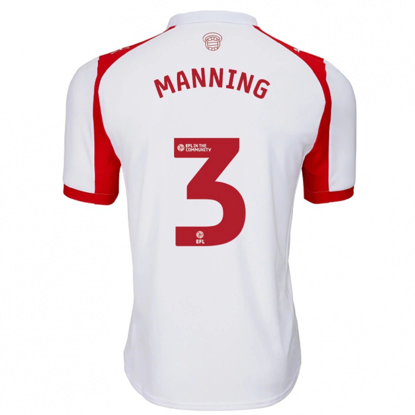 Danxen Kobiety Ryan Manning #3 Biało-Czerwony Domowa Koszulka 2025/26 Koszulki Klubowe