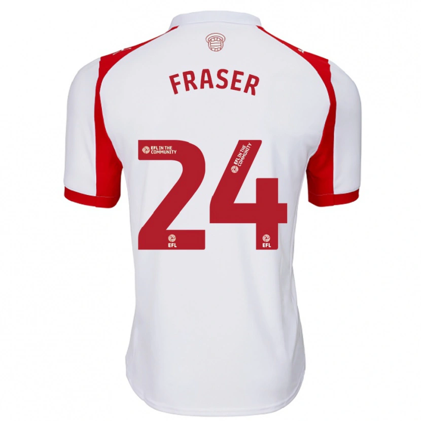 Danxen Kobiety Ryan Fraser #24 Biało-Czerwony Domowa Koszulka 2025/26 Koszulki Klubowe