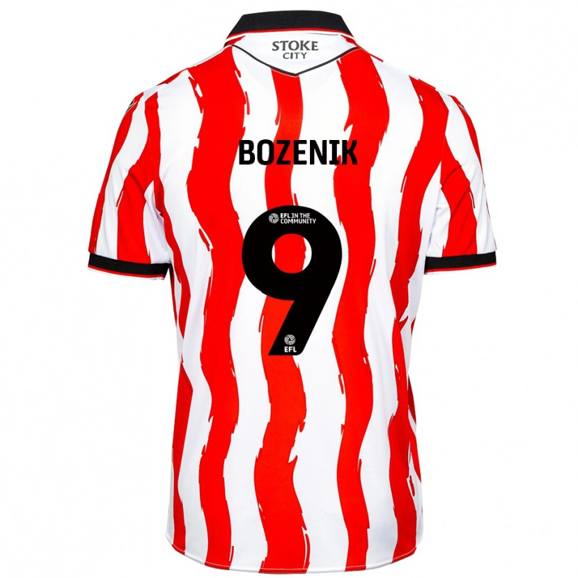 Danxen Kobiety Róbert Boženík #9 Biało-Czerwony Domowa Koszulka 2025/26 Koszulki Klubowe
