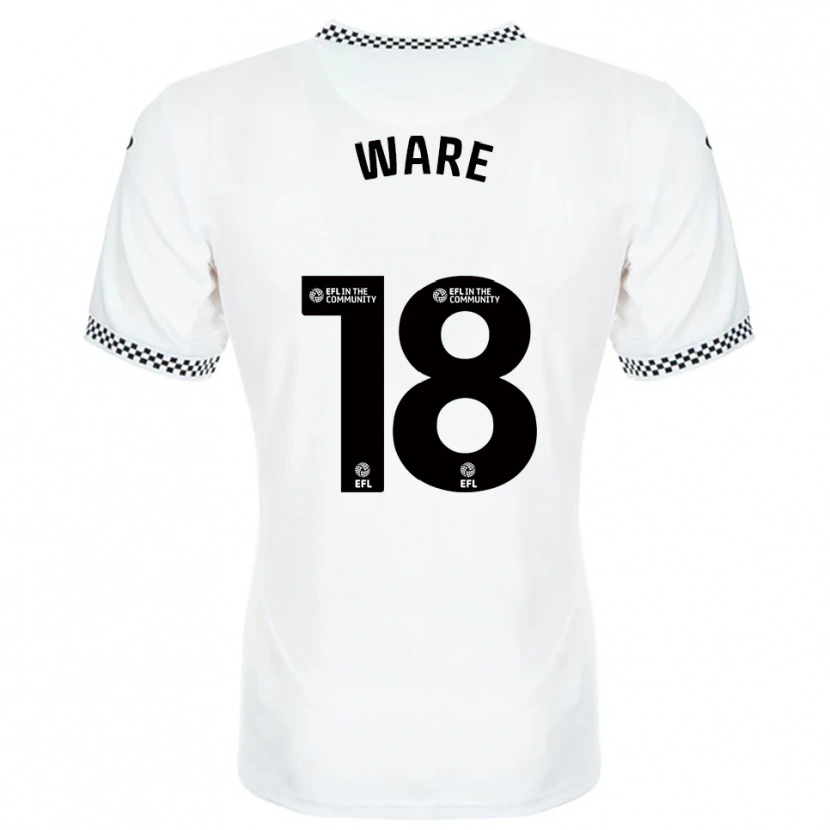 Danxen Kobiety Phoebe Ware #18 Biało-Pomarańczowy Domowa Koszulka 2025/26 Koszulki Klubowe