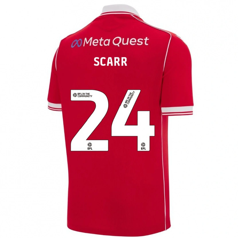Danxen Kobiety Dan Scarr #24 Czerwono-Biały Domowa Koszulka 2025/26 Koszulki Klubowe
