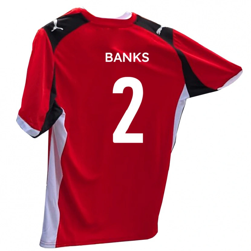 Danxen Kobiety Lewis Banks #2 Czerwono-Biały Domowa Koszulka 2025/26 Koszulki Klubowe